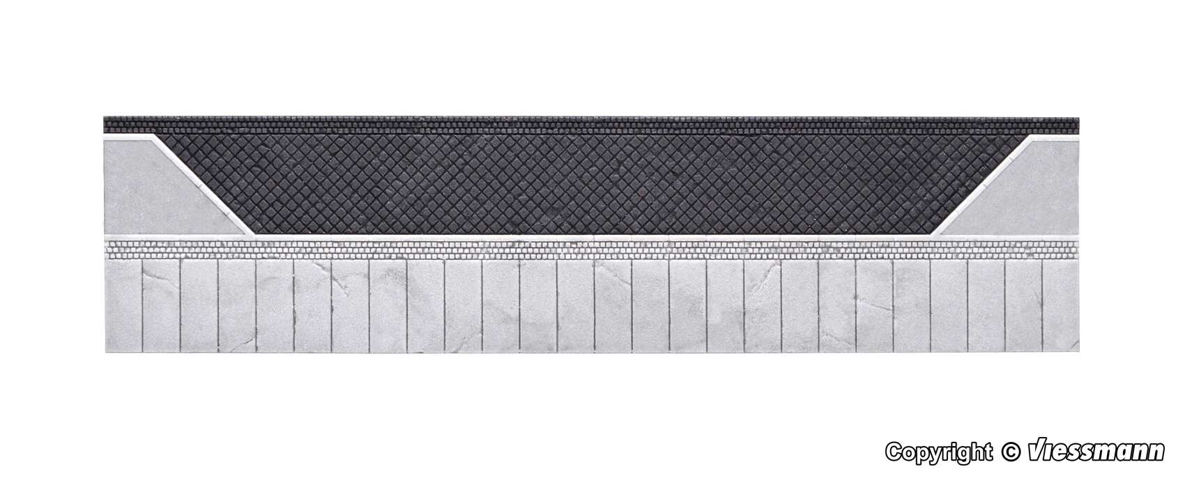 H0 Side-strip with lay-by for 3 cars of Stone Art