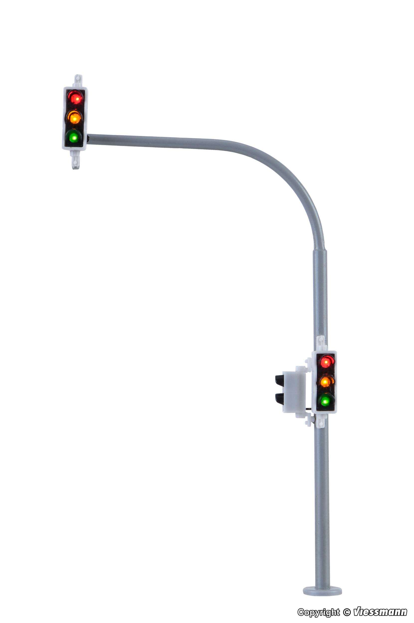 H0 Arc traffic light with pedestrian signal and LEDs, 2 pieces