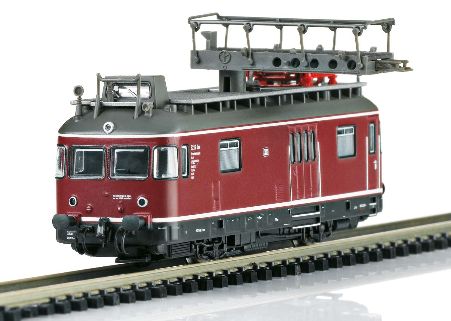 Powered Catenary Maintenance Rail Car with a Catenary Construction Car