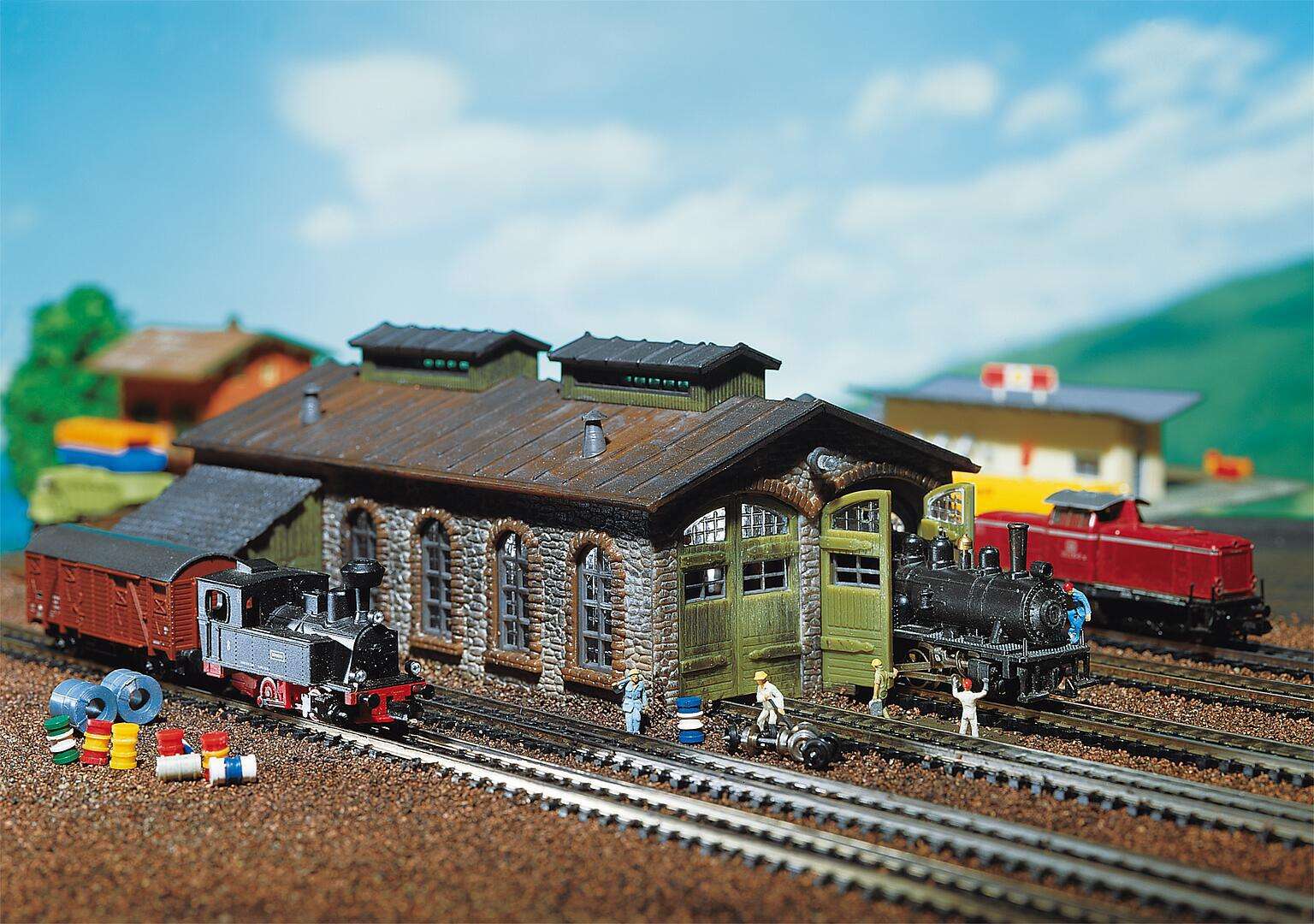 Locomotive shed
