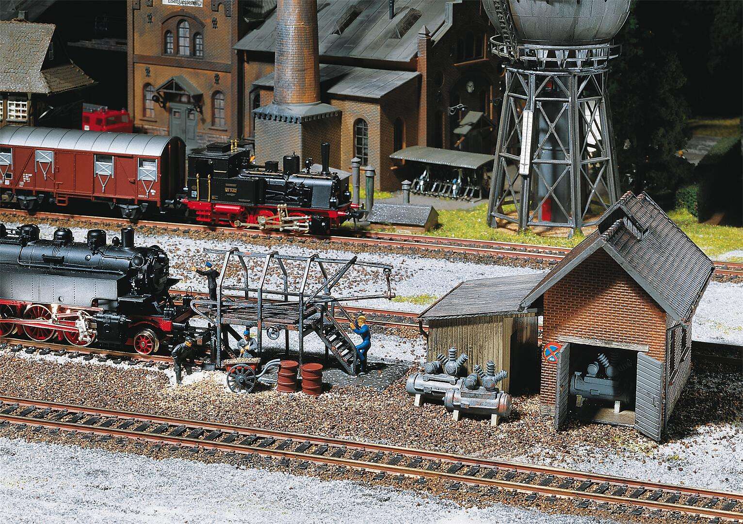 Water standpipe, loading gauge, locomotive tube cleaner