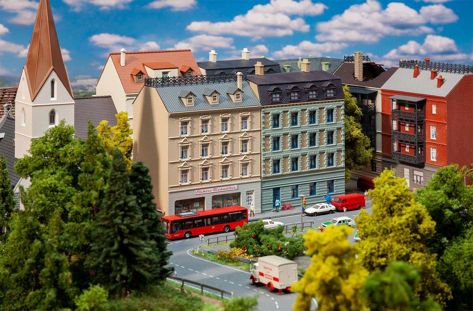 Apartment buildings with electrical shop