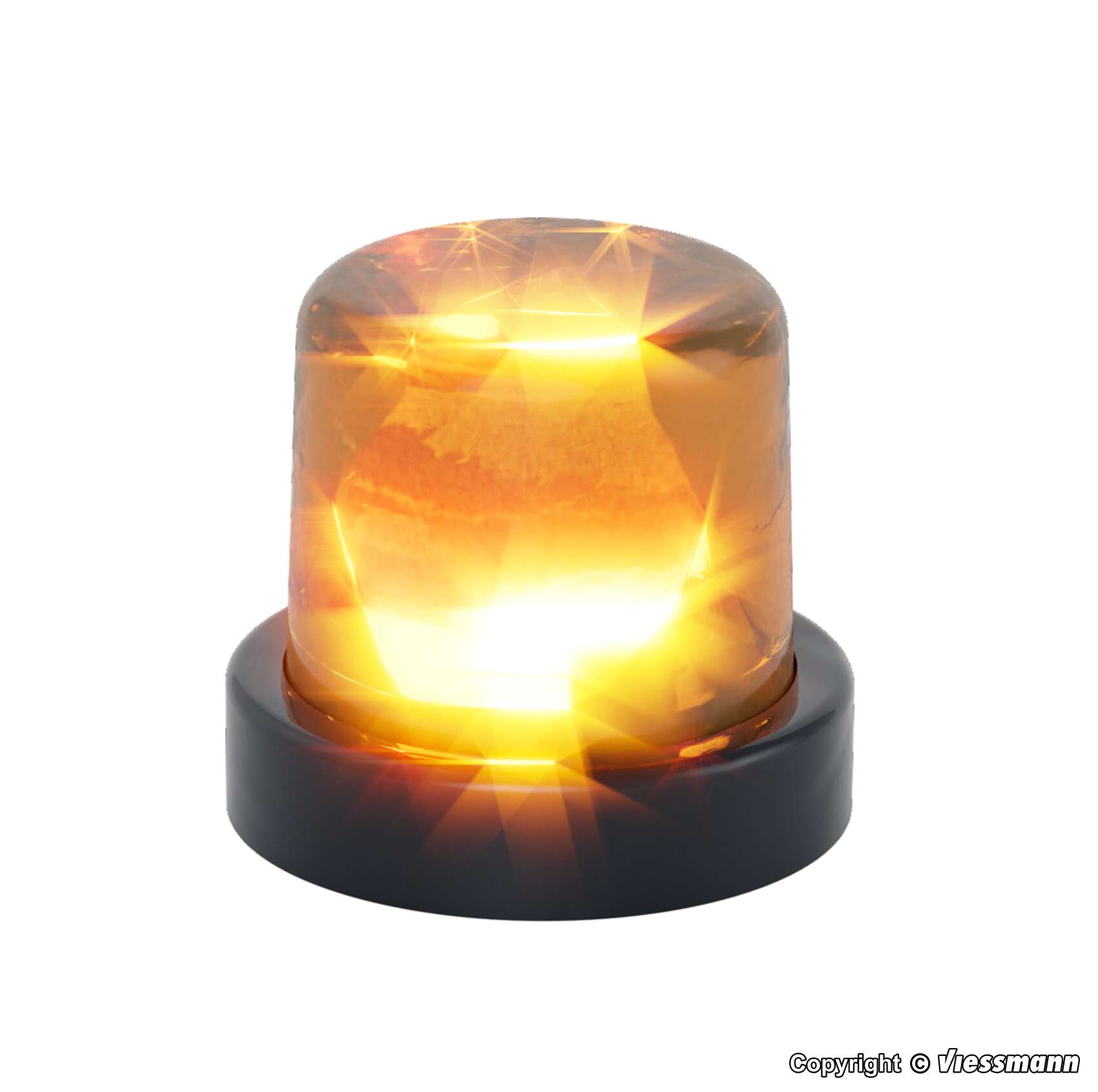 Rotating flashing light with yellow LED