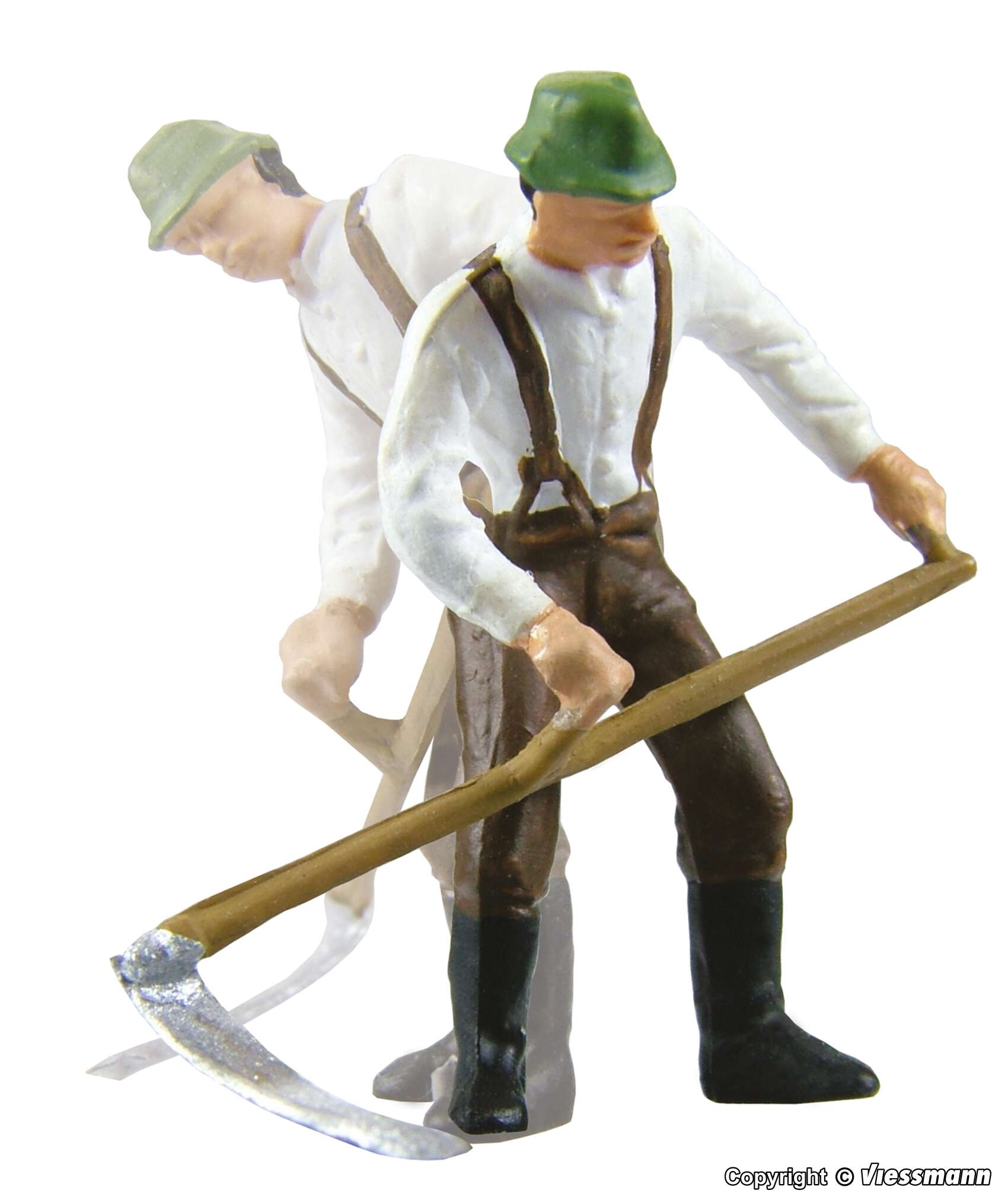 Farmer with scythe, moving