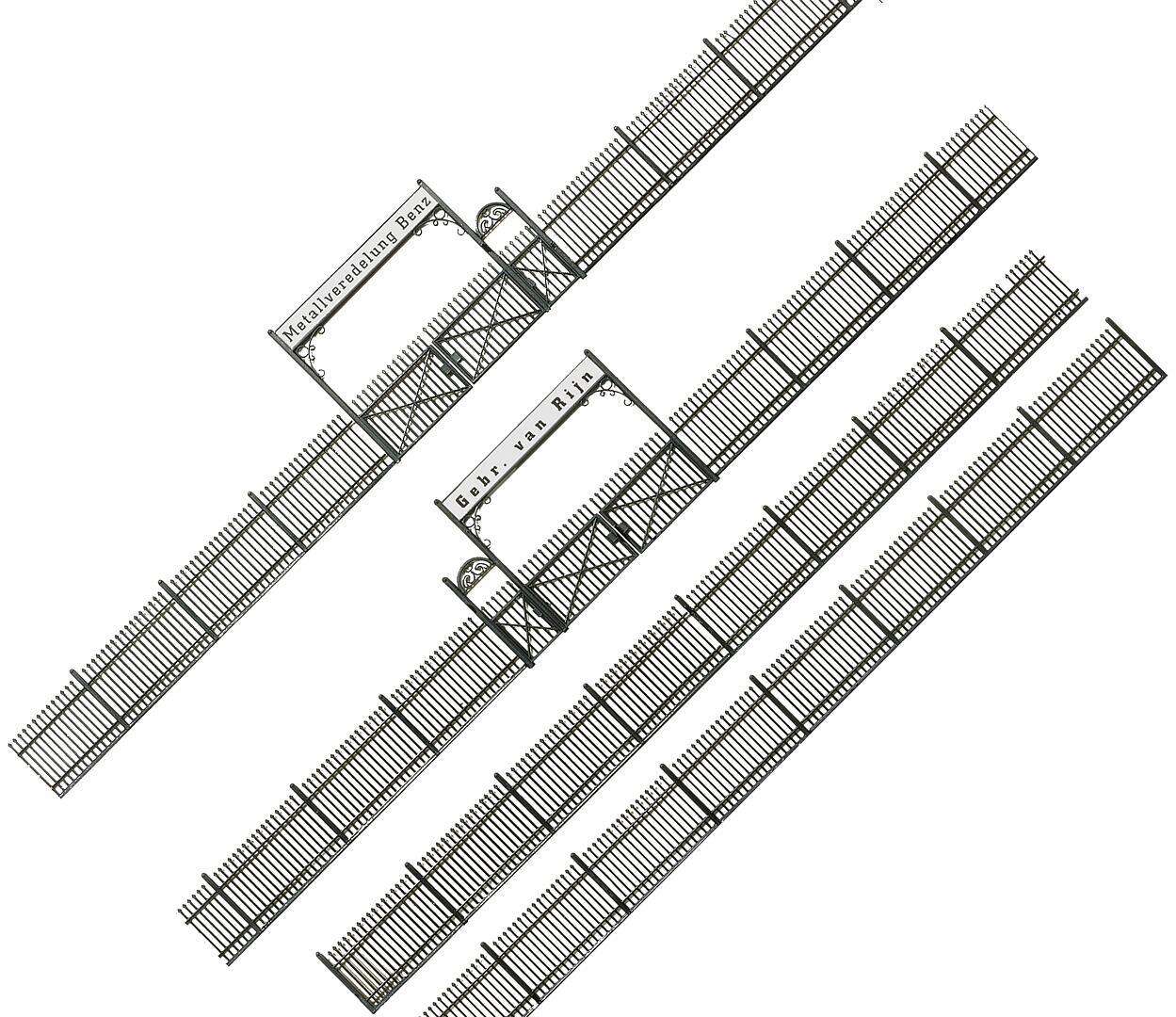 Iron fence with gate, 1046 mm