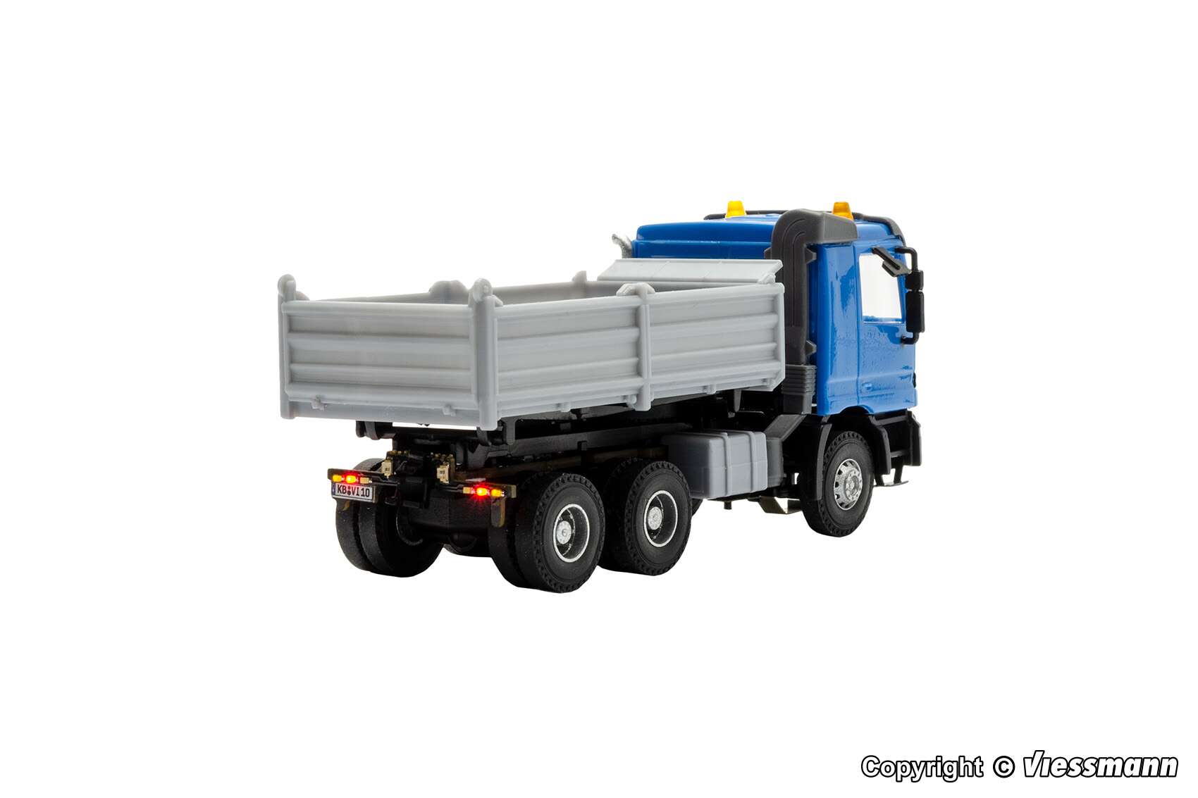 MB ACTROS 3-axle dump truck with rotating flashing lights, basic, functional model