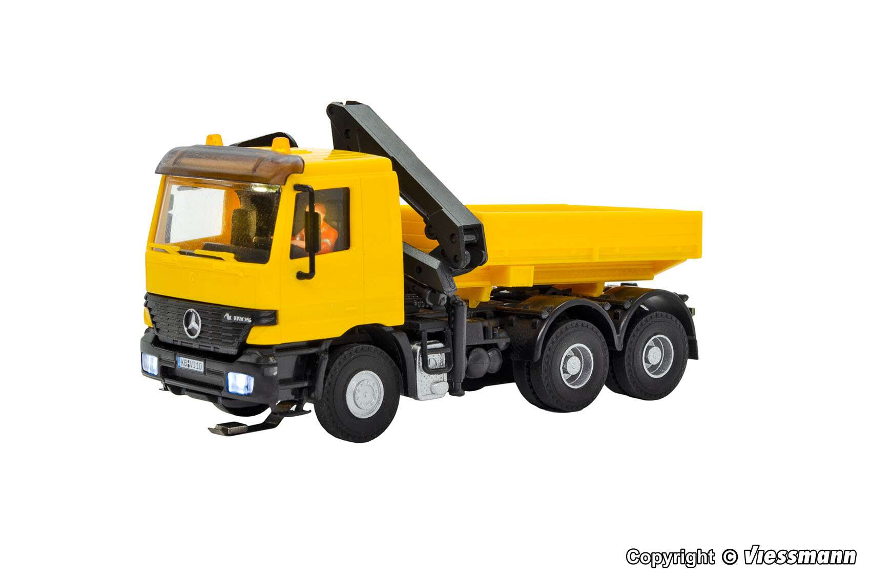 MB ACTROS 3-axle tractor with loading crane and rotating flashing lights, basic, functional model