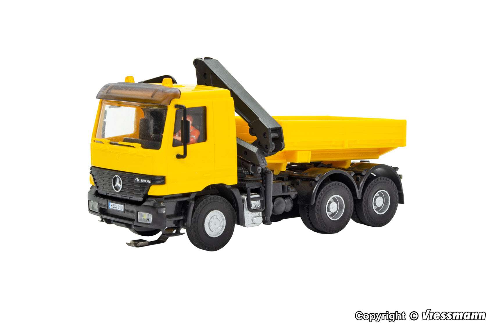 MB ACTROS 3-axle tractor with loading crane and rotating flashing lights, basic, functional model