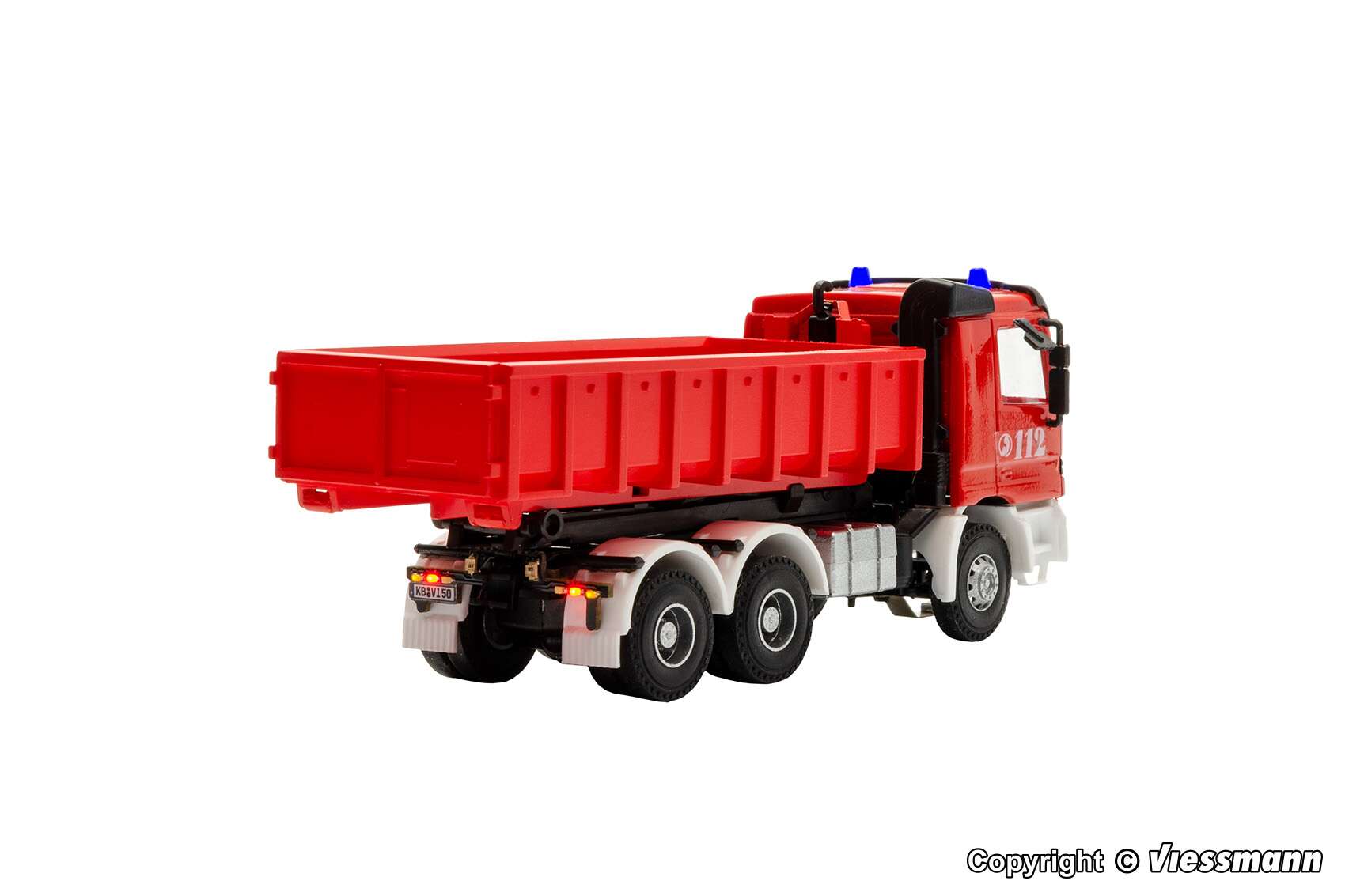 Fire brigade MB ACTROS 3-axle with roll-off container and rotating flashing lights, basic
