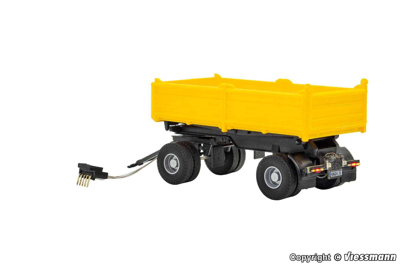 2-axle dump trailer, yellow, functional model