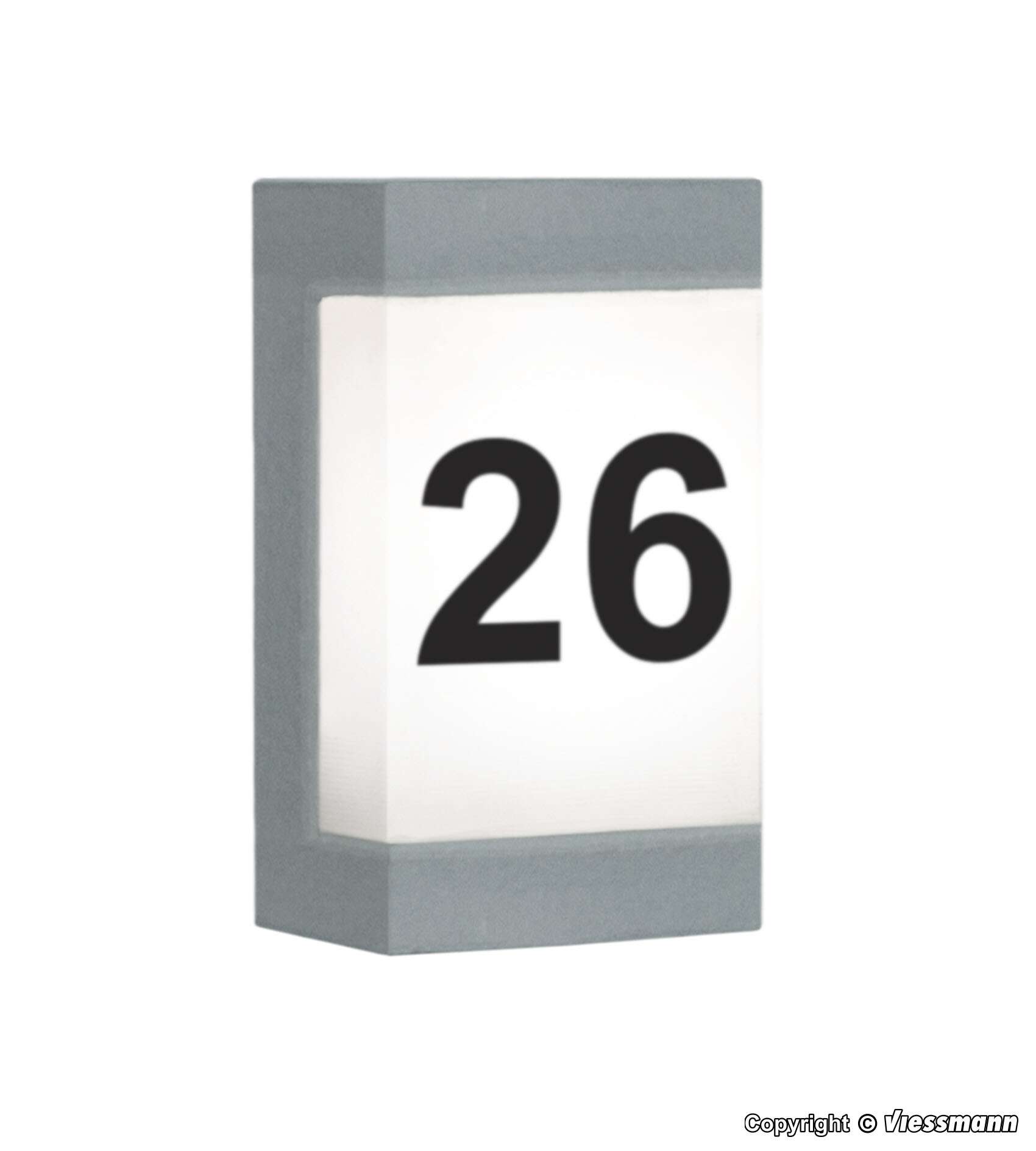 House number with LED lighting