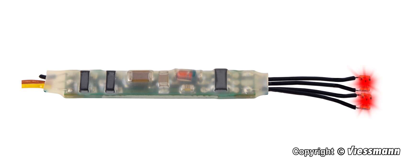 Mini-LED red, 2 pieces with micro-blinker electronics