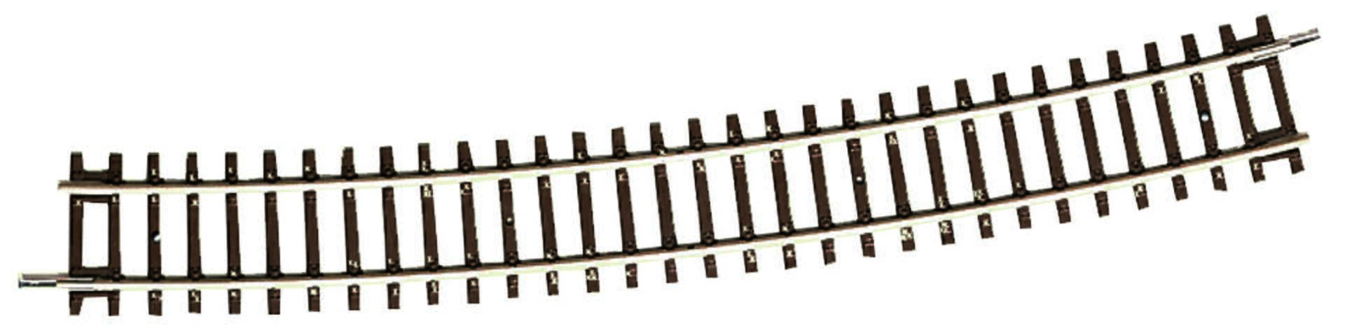 Curved track R10, 15°