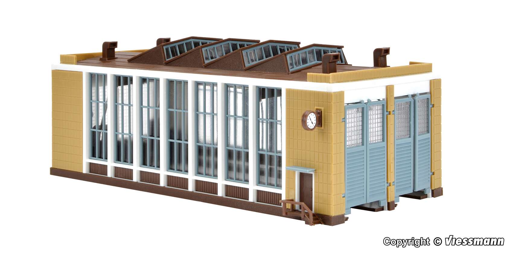 E-loco shed with automatic door lock mechanism, double track