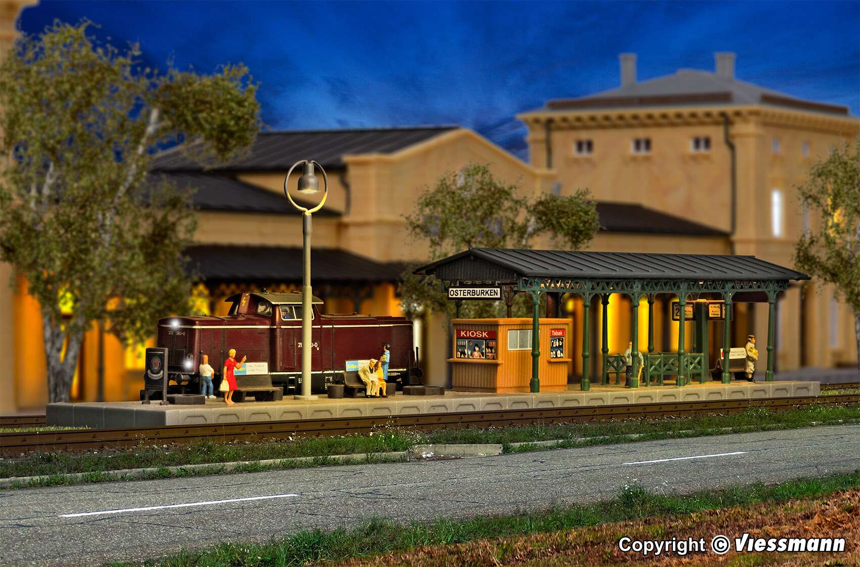 Platform with LED lighting