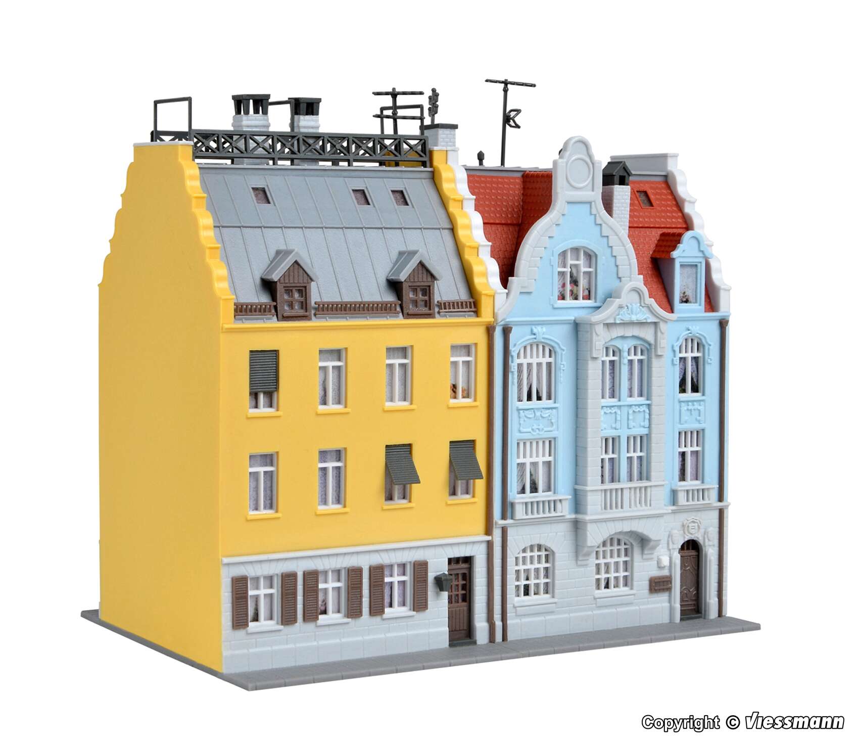 City houses around 1900, 2 pieces