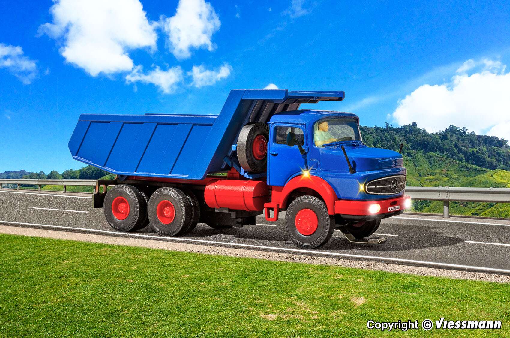 MB round bonnet 3-axle with MEILLER tipper, basic, functional model