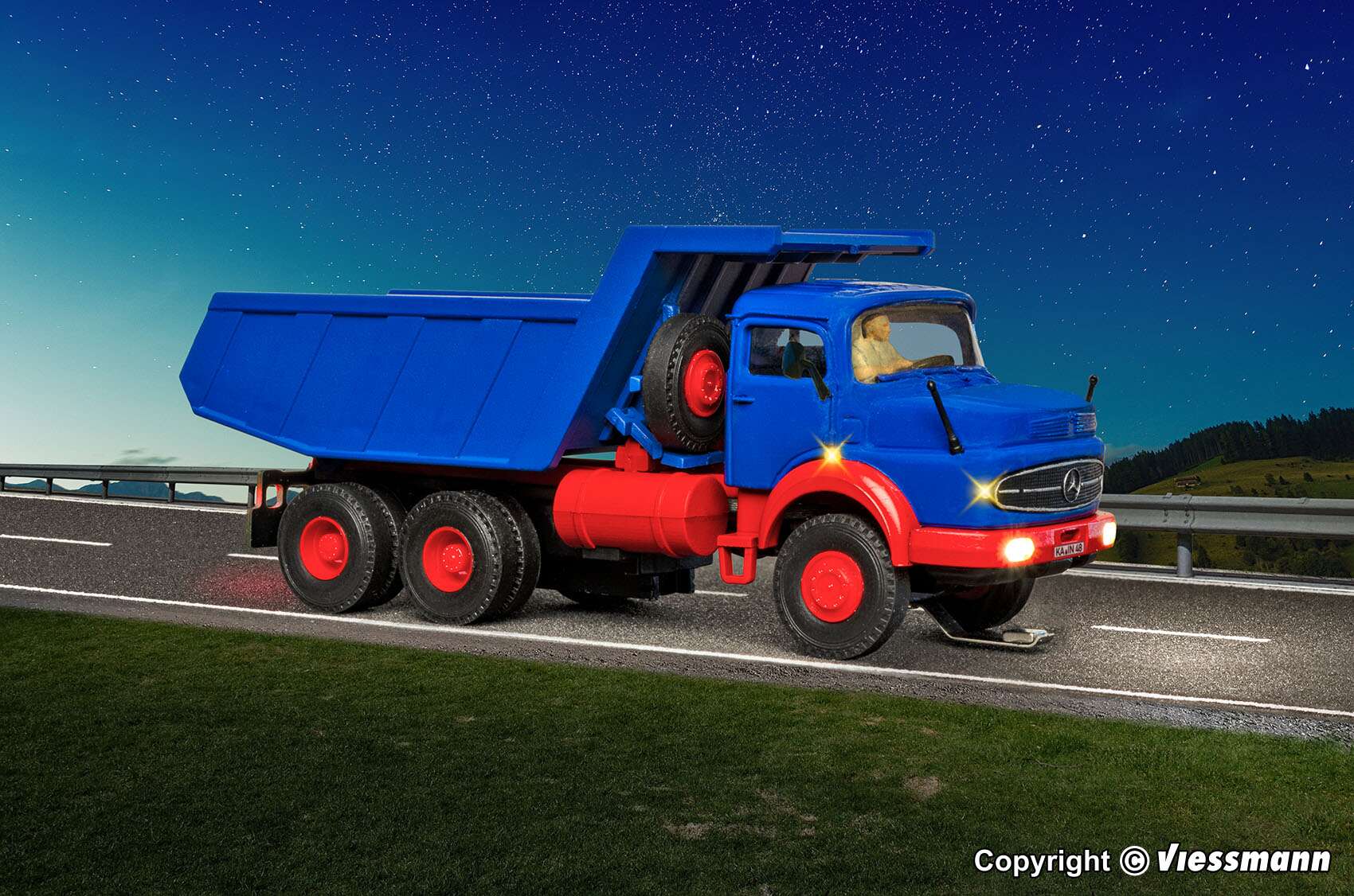 MB round bonnet 3-axle with MEILLER tipper, basic, functional model