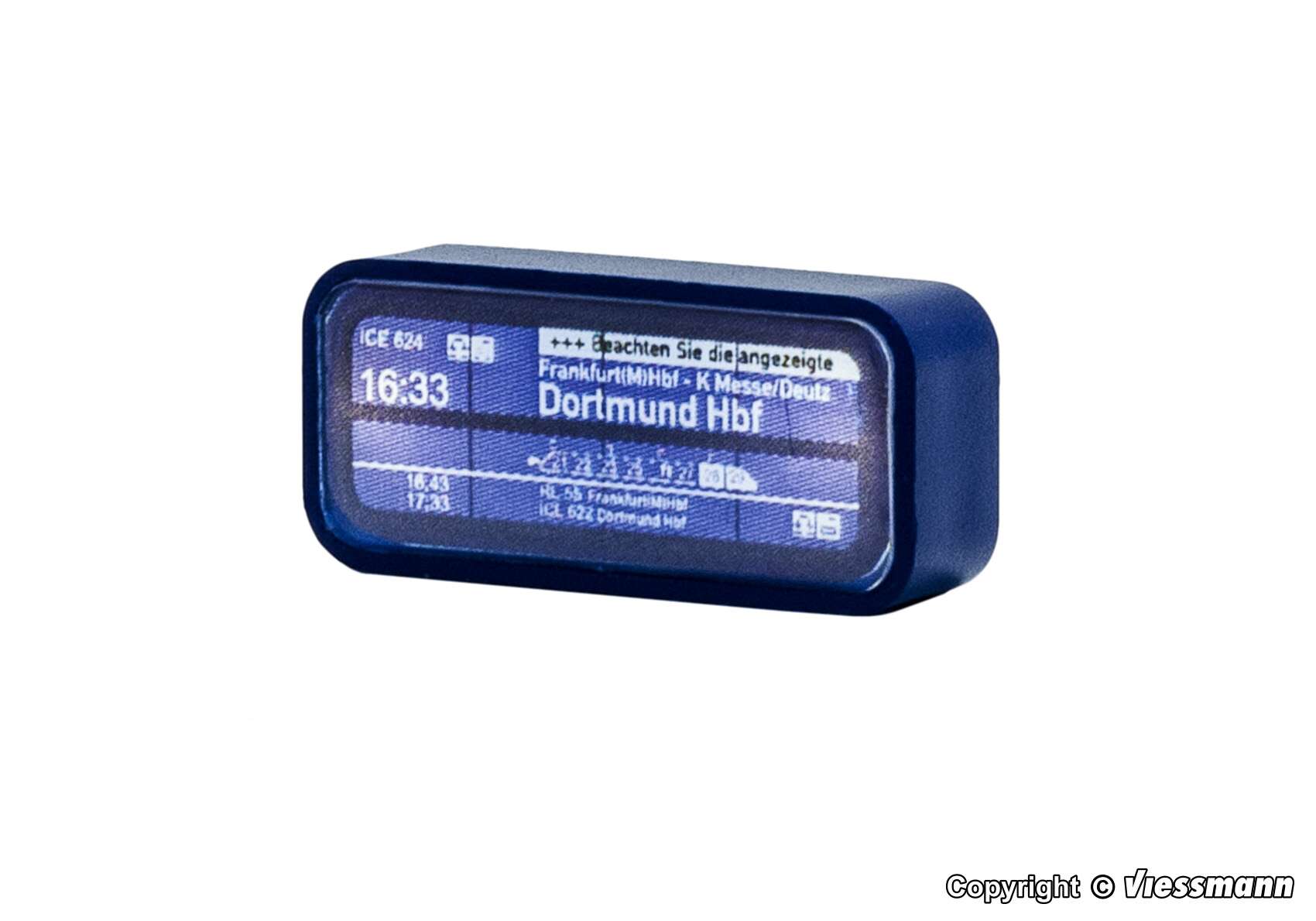 Modern destination display with LED lighting