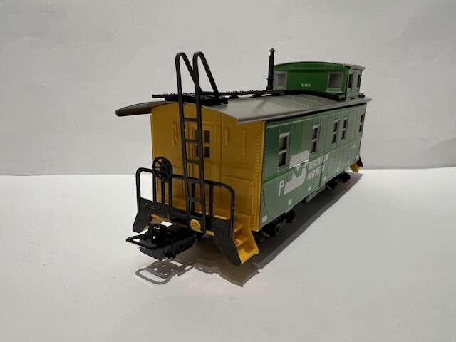 US caboose Burlington Northern, groen