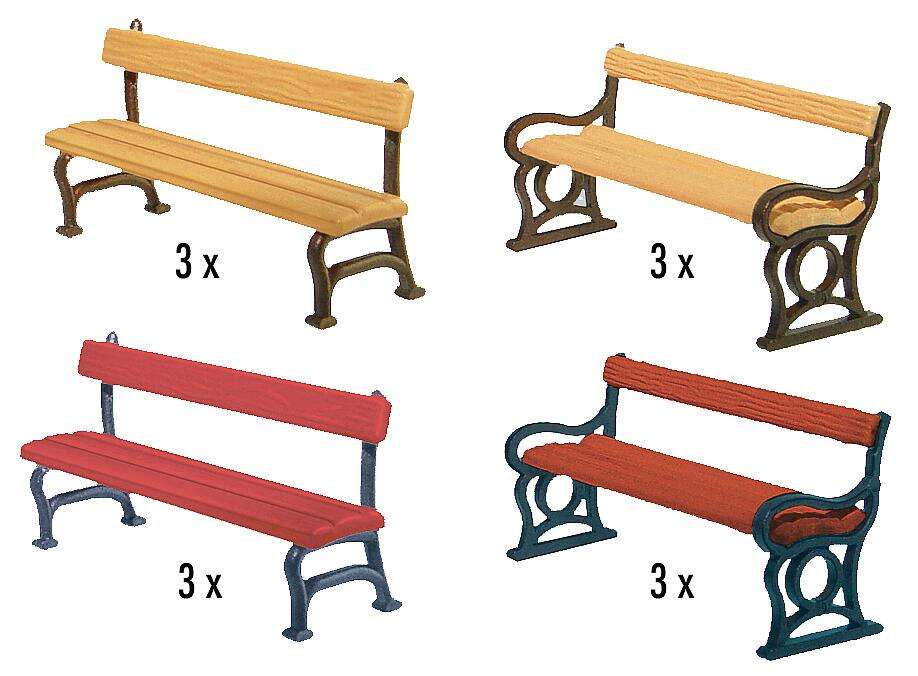 12 Park benches