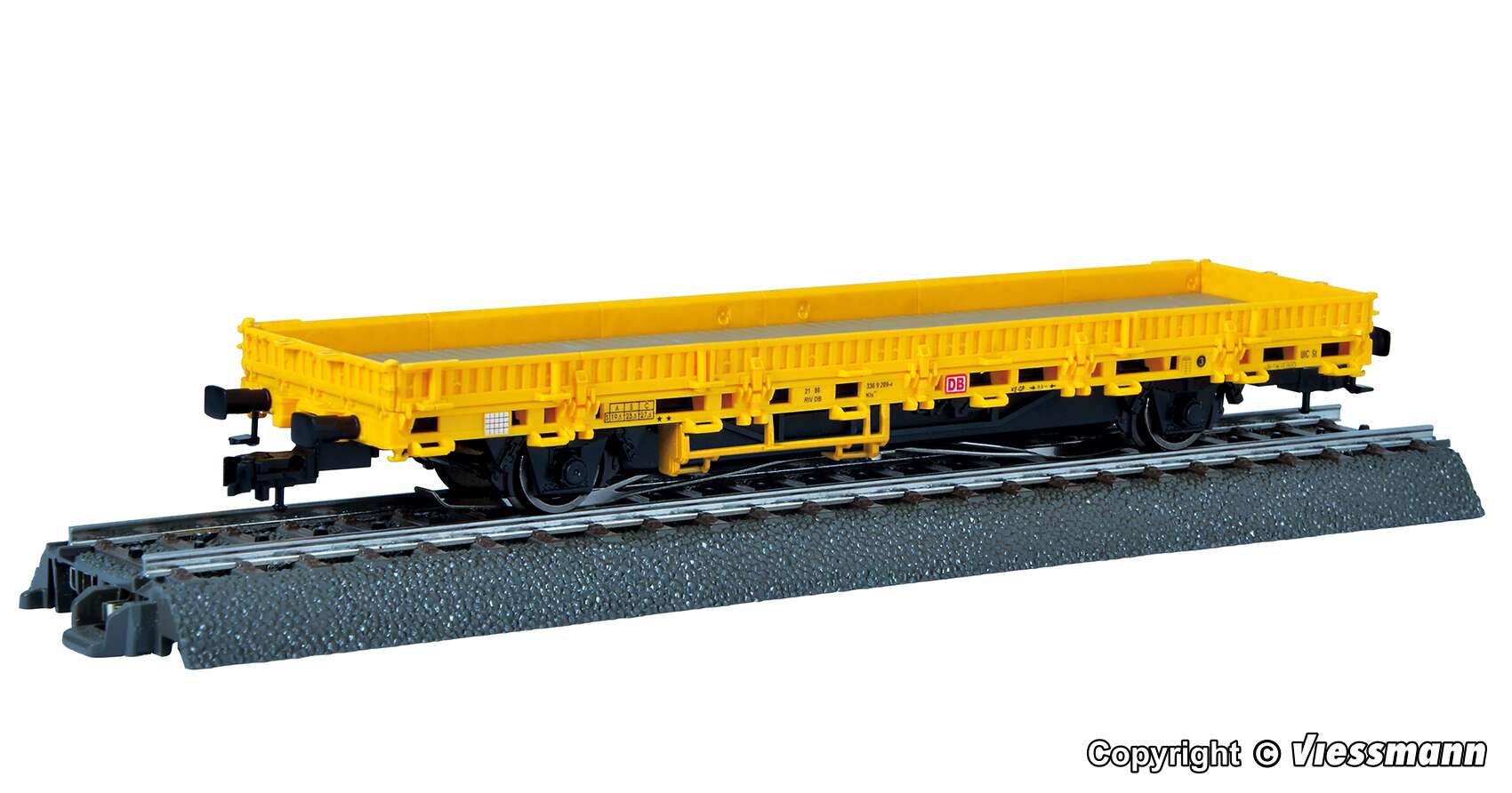 Low side car, yellow, with drive unit, functional model for 3 rail version