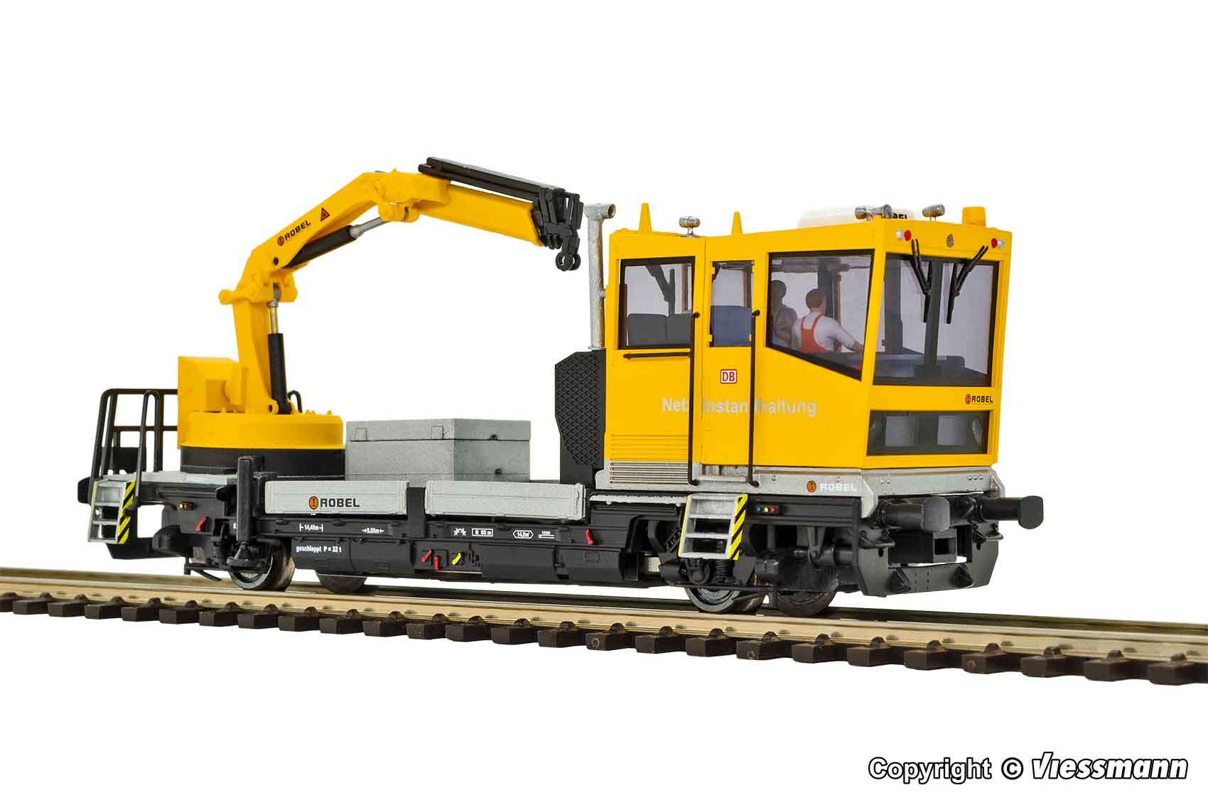 ROBEL track motor car 54.22 DB Netz with motorized crane, functional model, 2 rail version