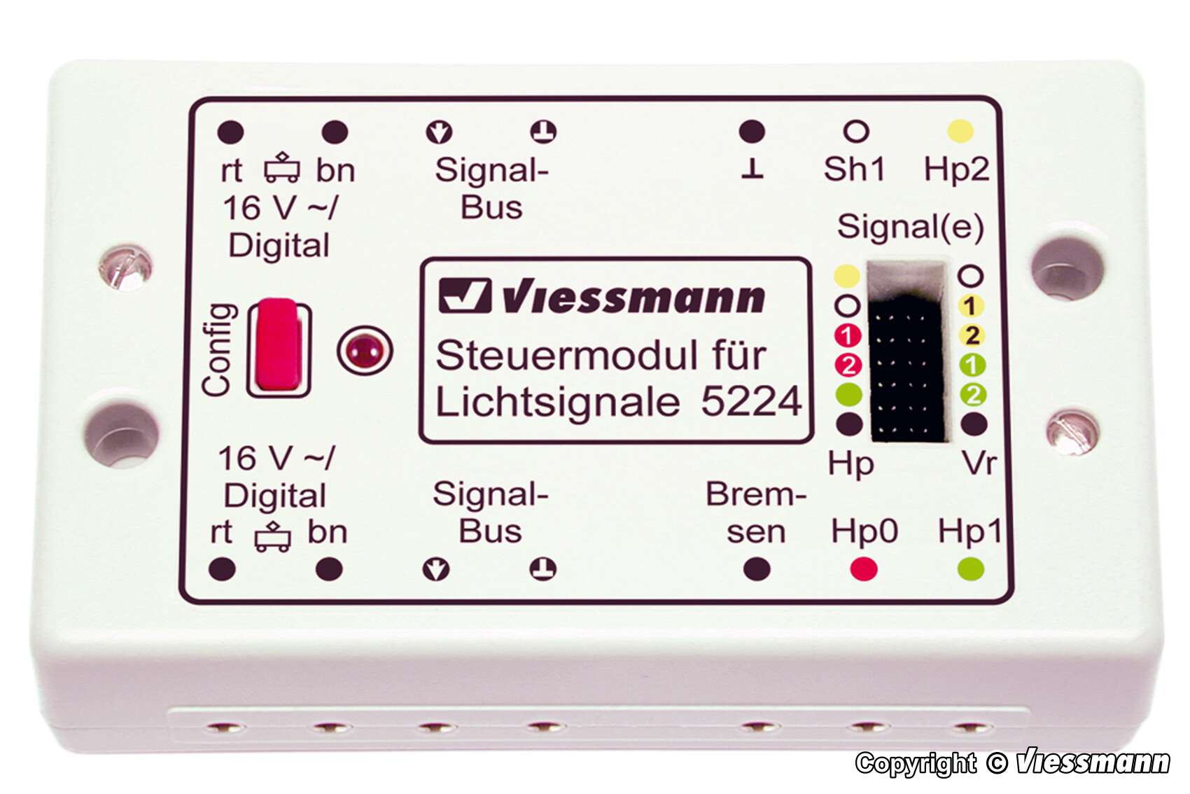 Control module for colour light signals digital/analogue