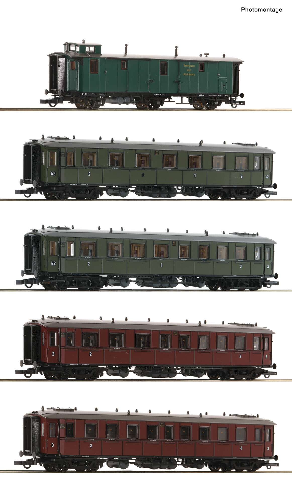 5 piece set: Express train, K.W.St.E.