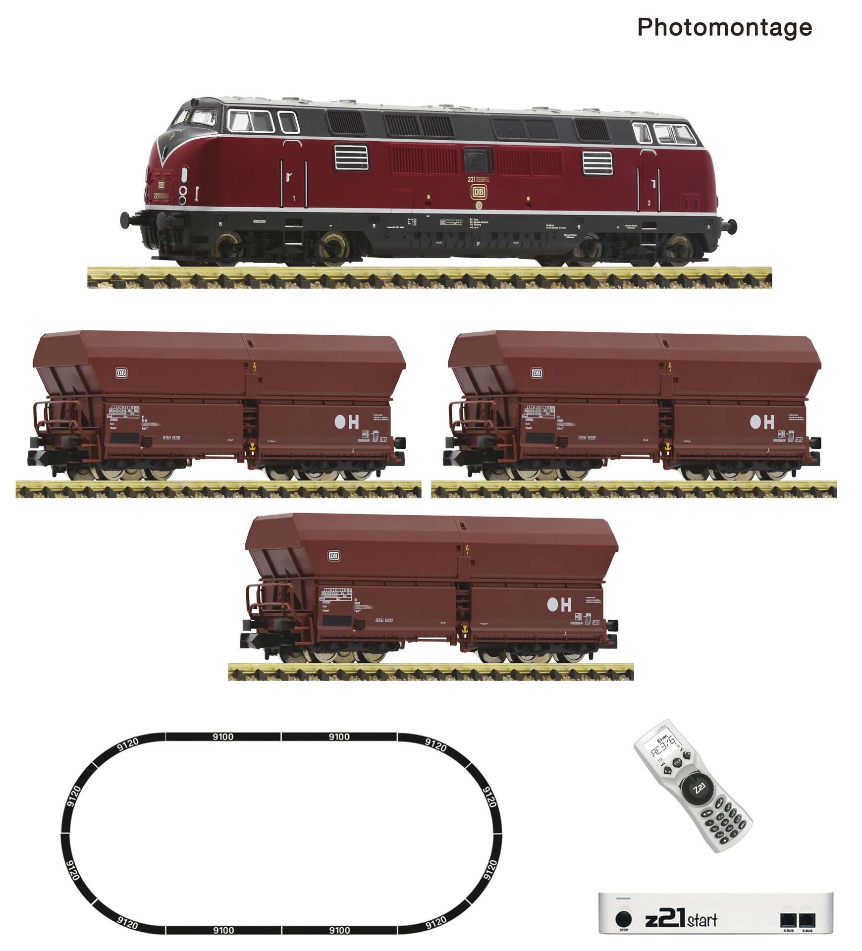 z21 start digital set: Diesel locomotive class 221 with goods train, DB