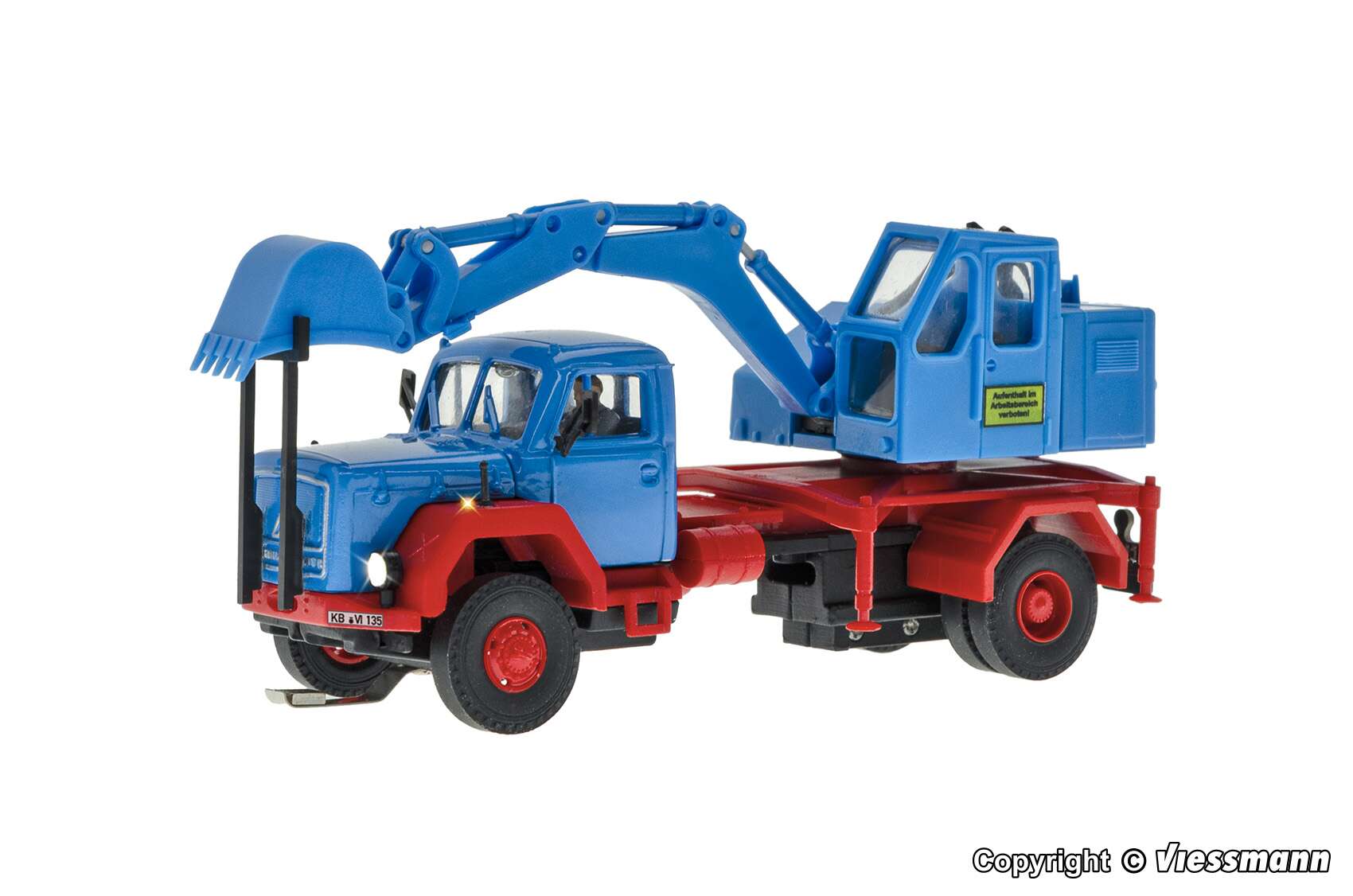 MAGIRUS DEUTZ 2-axle square bonnet with excavator attachment, basic, functional model