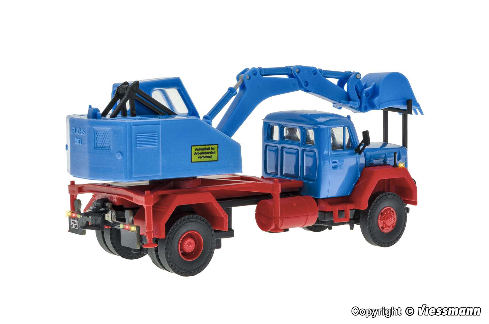 MAGIRUS DEUTZ 2-axle square bonnet with excavator attachment, basic, functional model