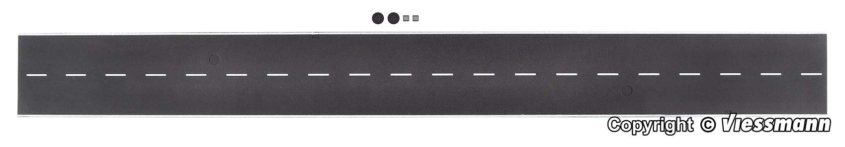 H0 Street plate asphalt of of Stone Art with groove for magnetic tape