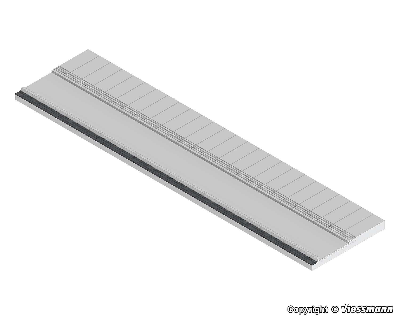 H0 Sidewalk with curb for side strip of Stone Art