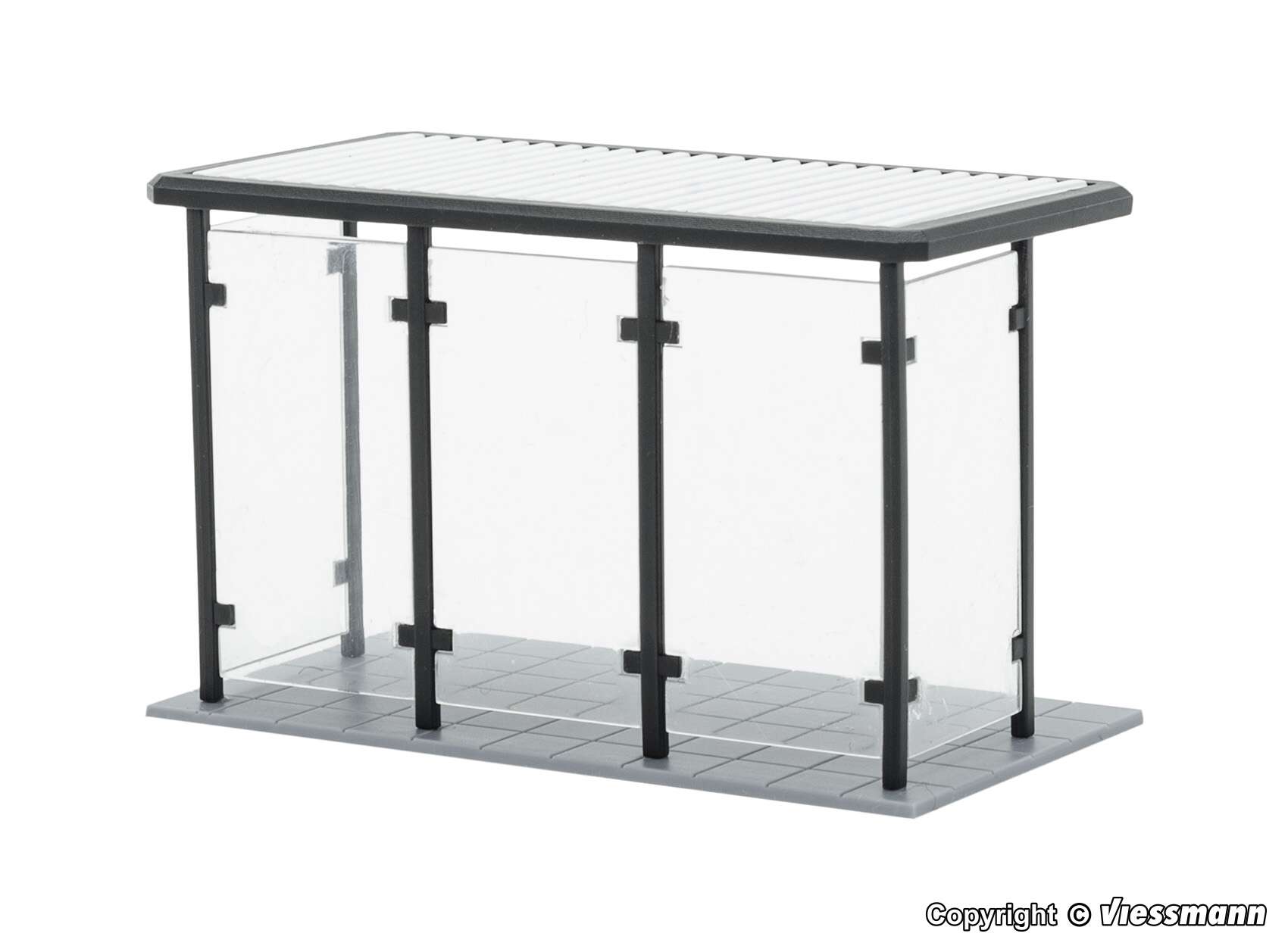 Bus stop with flat roof