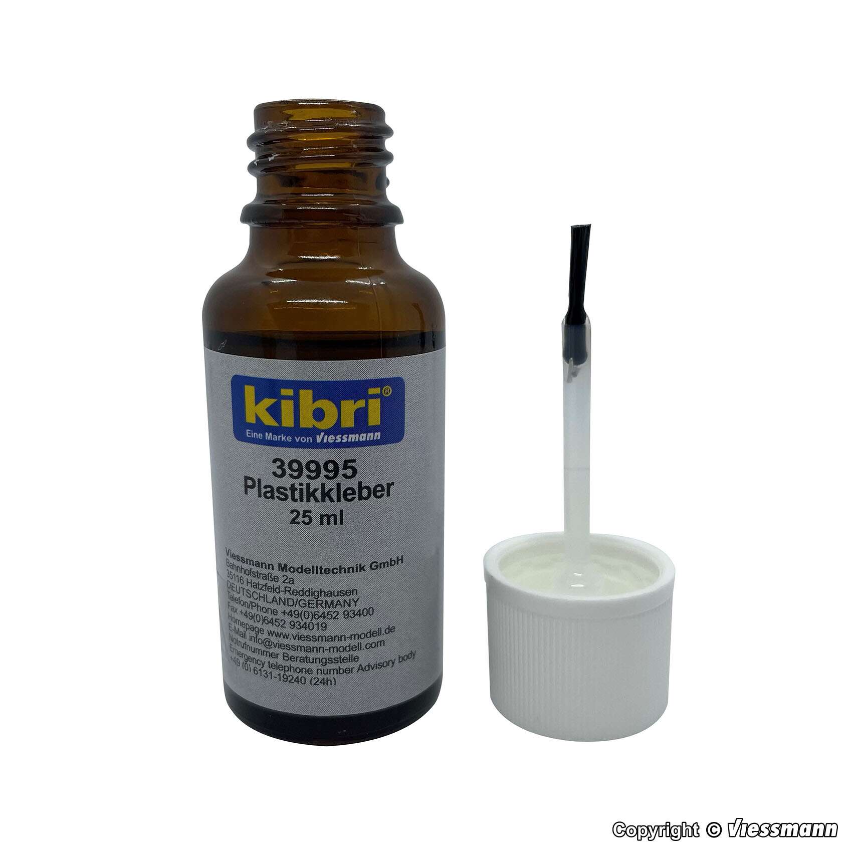 Plastic glue liquid, with brush, 25 ml