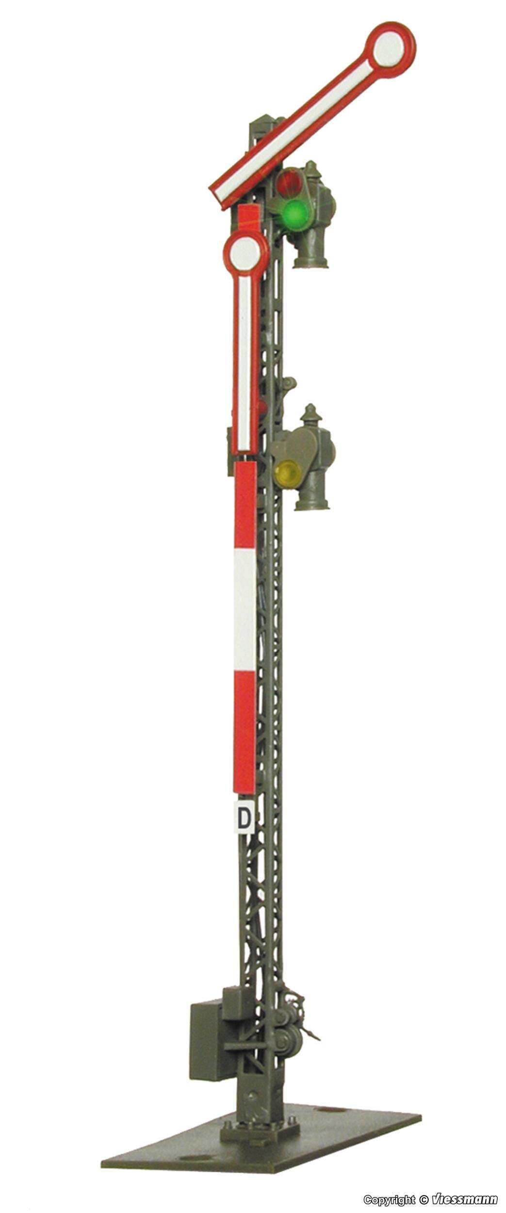 Semaphore home signal with 2 uncoupled arms and slow drive function