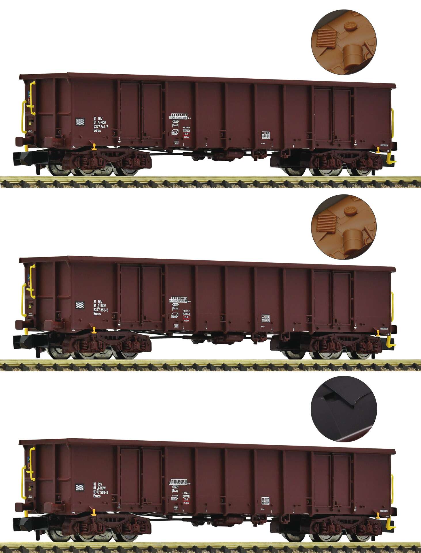 3 piece set: Open goods wagons, ÖBB