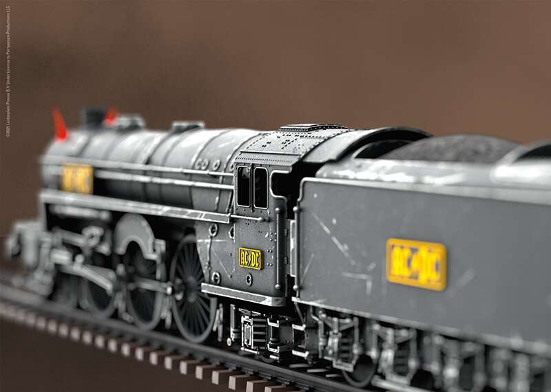 "Black Ice" Steam Locomotive with a Tender