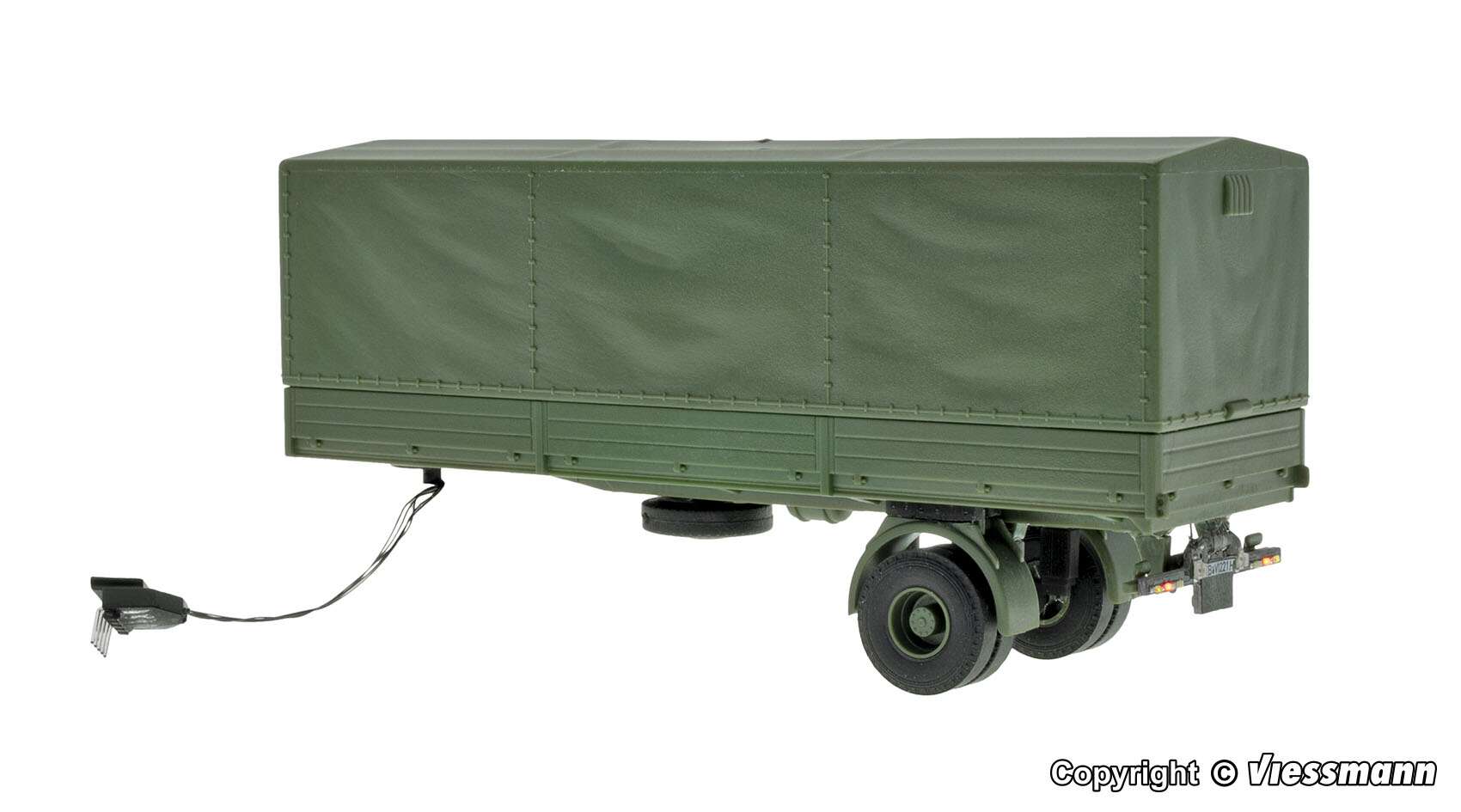 1-axle curtainsider semitrailer, military, functional model