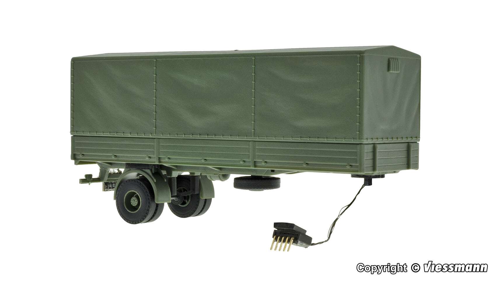 1-axle curtainsider semitrailer, military, functional model