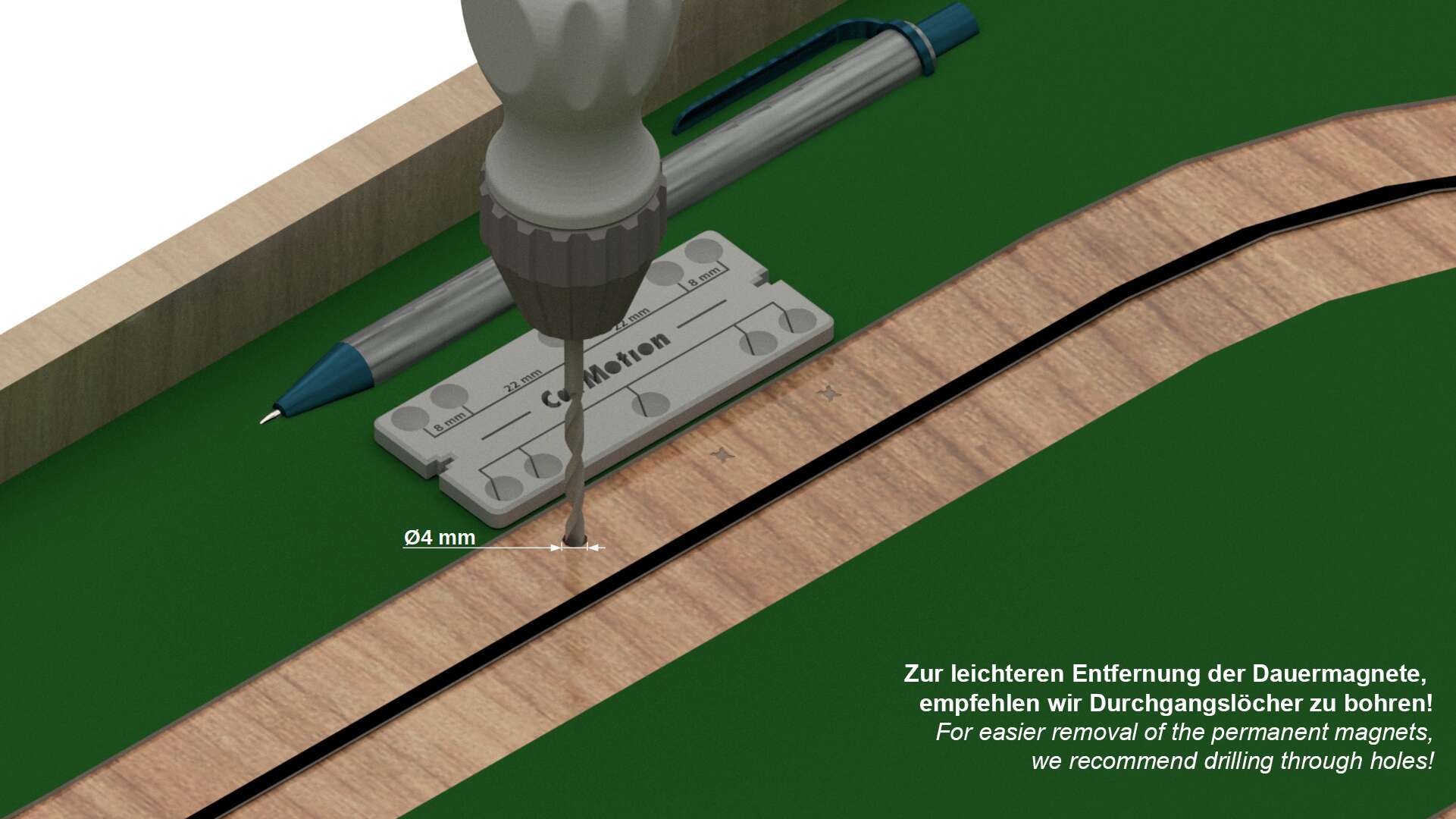 Marking aid for permanent magnet installation