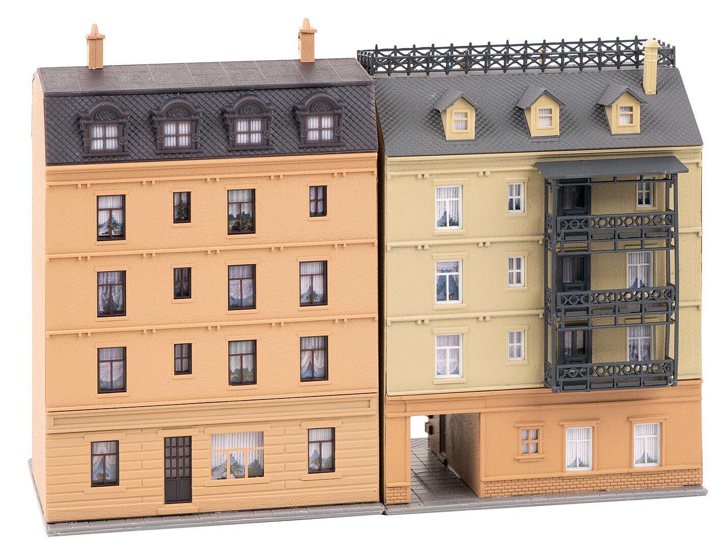 Apartment buildings with pharmacy and delicatessen shop