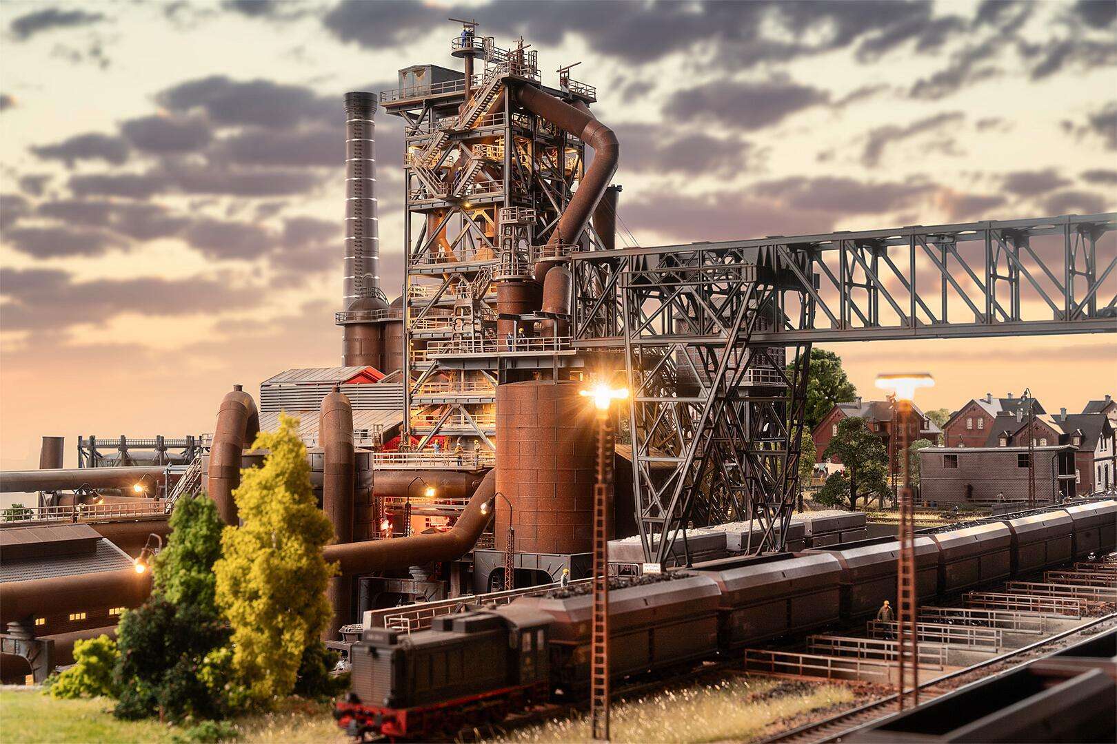 Blast furnace with casting hall