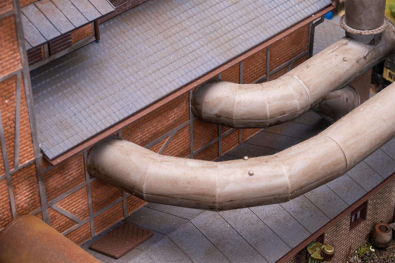 Blower hall with pipework