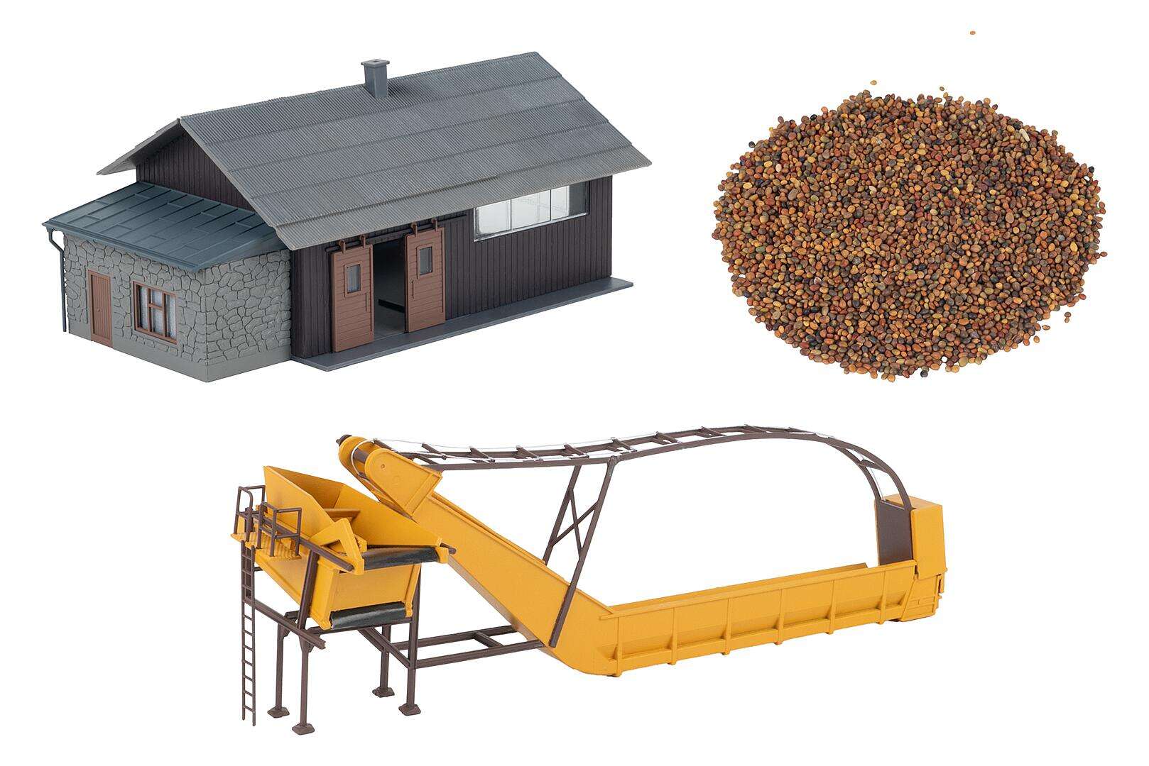 Storage shed with conveyor belt