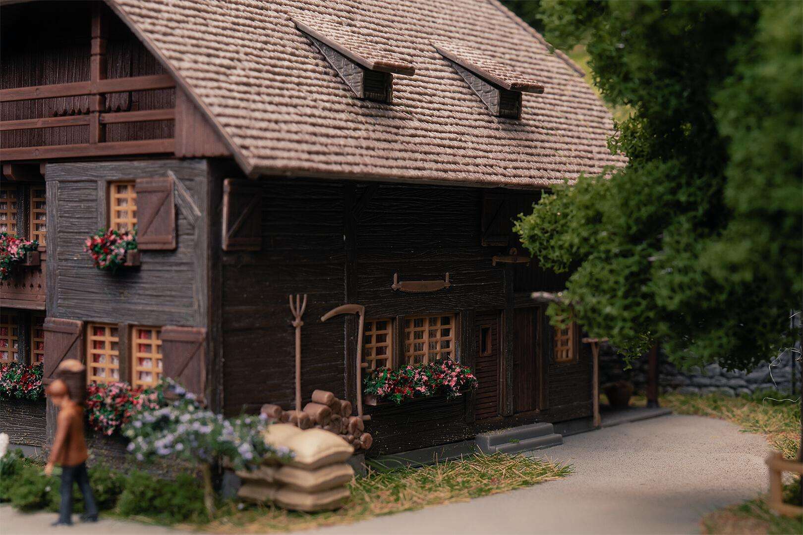 Clockmaker's house with figure Anniversary model
