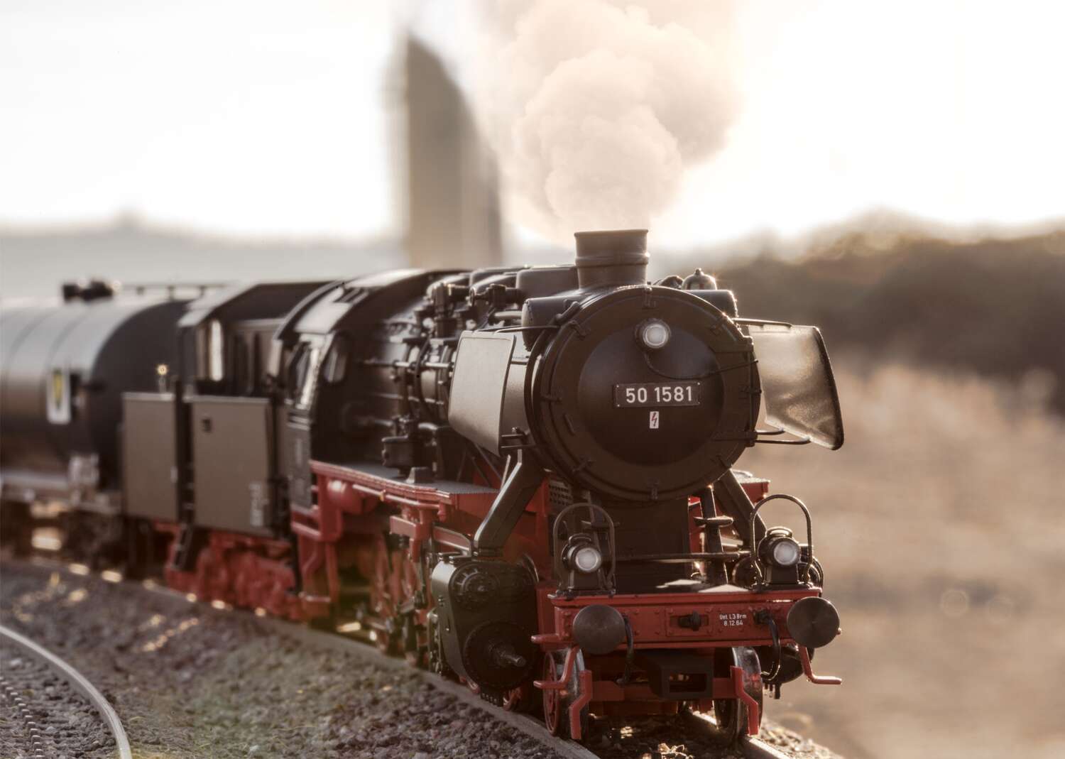 BR 50 Steam Freight Locomotive with a Cabin Tender.