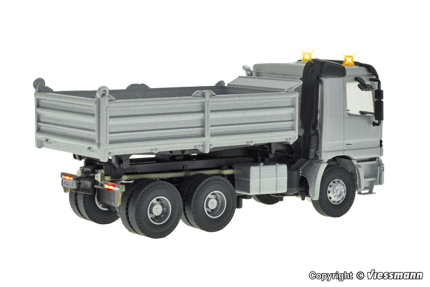 8004 H0 CarMotion basic starter set, MB ACTROS dump truck with rotating flashing lights, silver