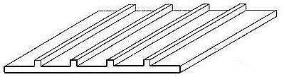 Board&batten, thickness 1,0mm, groove spacing 3,2mm, rib width 0,62mm 1stk.